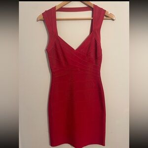 Herve Leger Red Bandage Mini Dress